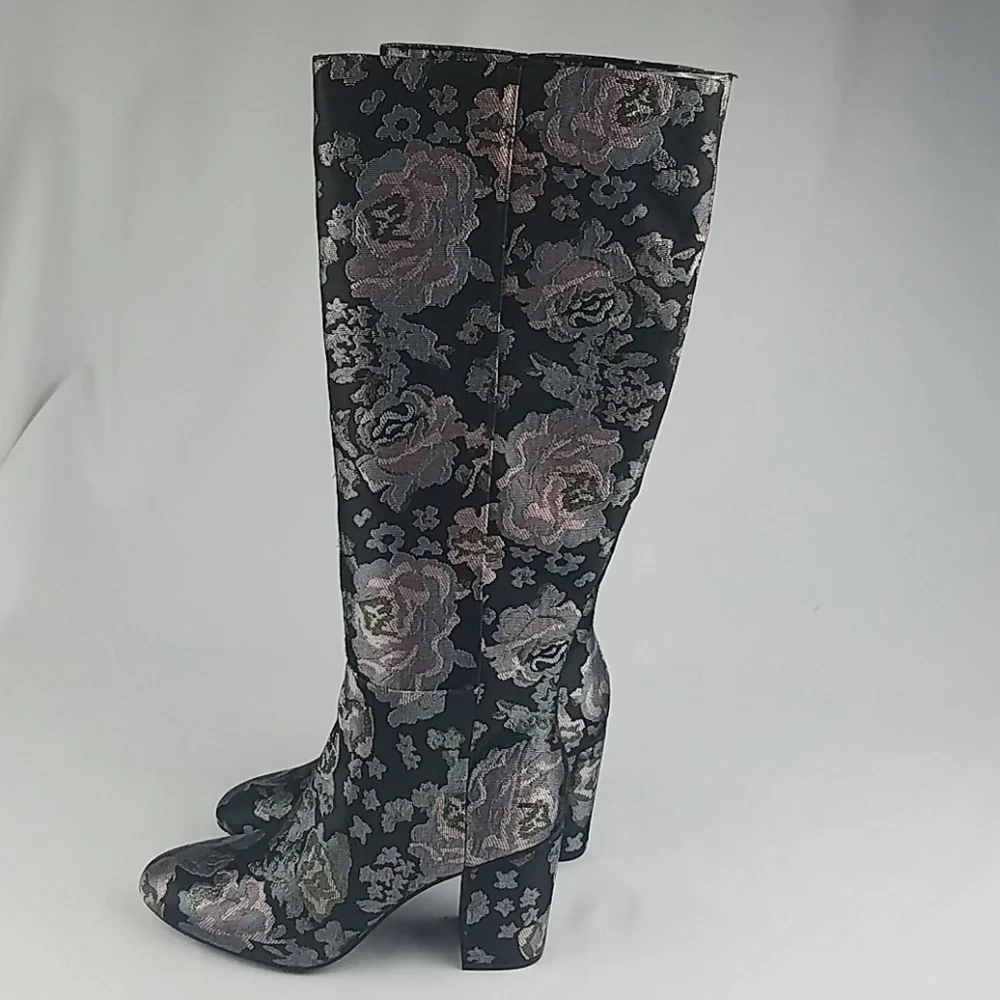 Kenneth Cole Reaction 9 Time To Step knee boots‎ Dark Fairy Witchy Floral